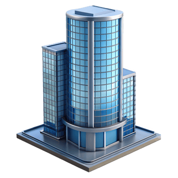 striking futuristic Modern skyscraper, glass and steel construction NO BACKGROUND with Transparent Background. high resolution png