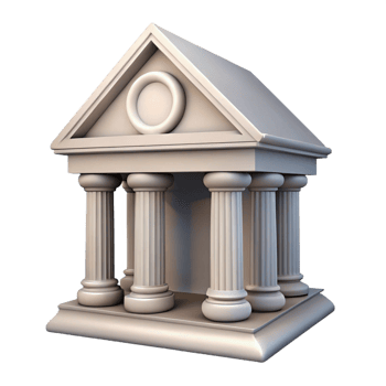 reflective vibrant Classical pediment, triangular gable with ornate sculpture NO BACKGROUND with Transparent Background. gallery standard png