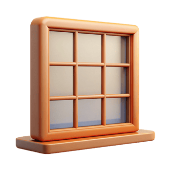 gorgeous dreamy impressionist Bauhaus window frame, simple and functional design NO BACKGROUND with Transparent Background. impeccable png