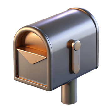 splendid playful gothic Modern mailbox, sleek metal design NO BACKGROUND with Transparent Background. museum quality png