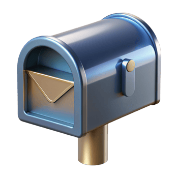 peaceful magnificent Modern mailbox, sleek metal design NO BACKGROUND with Transparent Background. perfect clarity png