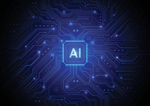 Artificial intelligence chipset on circuit board in futuristic concept technology artwork for web, banner, card, cover. vector