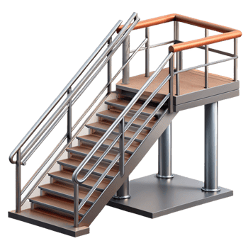 serene playful abstract Fire escape, metal stairs and railings NO BACKGROUND with Transparent Background. authentic png
