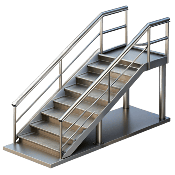 joyful stunning Fire escape, metal stairs and railings NO BACKGROUND with Transparent Background. ultra HD png