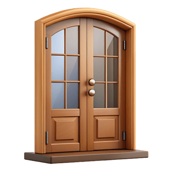 enchanting exceptional Front door, wooden panel with glass inserts NO BACKGROUND with Transparent Background. png