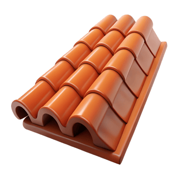 radiant urban Roof tile, terracotta clay NO BACKGROUND with Transparent Background. 4K png