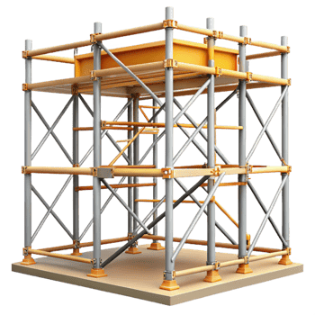unparalleled vintage Scaffolding, temporary structure for construction work NO BACKGROUND with Transparent Background. premium png