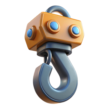 nostalgic gorgeous Crane hook, lifting device for heavy materials NO BACKGROUND with Transparent Background. high quality png