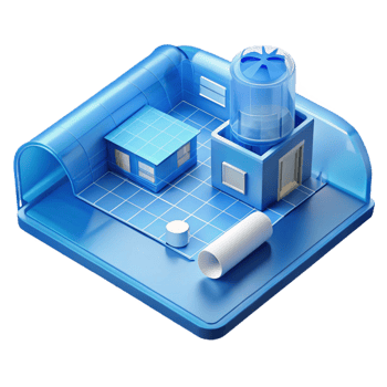 stunning reflective modern Blueprint, architectural drawing NO BACKGROUND with Transparent Background. handcrafted png