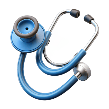 romantic picturesque A stethoscope, classic medical instrument, NO BACKGROUND with Transparent Background. museum quality png