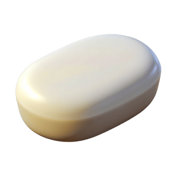 fascinating peaceful baroque A bar of soap, white and oval, NO BACKGROUND with Transparent Background. original png