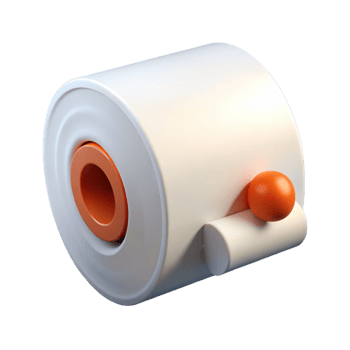 ethereal vibrant A roll of toilet paper, white and perforated, NO BACKGROUND with Transparent Background. flawless png
