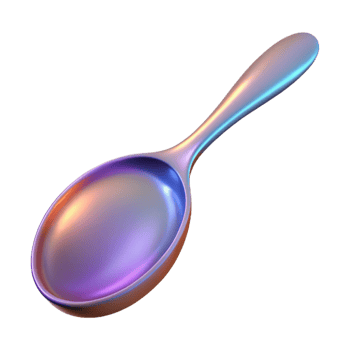 sumptuous contemporary A spoon, rounded and reflective, NO BACKGROUND with Transparent Background. high resolution png