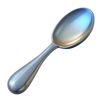 impressive unparalleled A spoon, rounded and reflective, NO BACKGROUND with Transparent Background. png