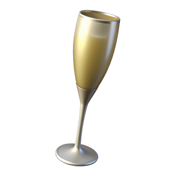 dreamy gorgeous A champagne flute, tall and slender, NO BACKGROUND with Transparent Background. ultra HD png
