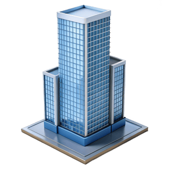 majestic unforgettable Modern skyscraper architectural model, NO BACKGROUND with Transparent Background. png