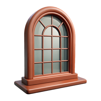 exemplary retro Georgian style window frame, NO BACKGROUND with Transparent Background. sharp png