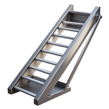 inspired mid-century Fire escape metal ladder, NO BACKGROUND with Transparent Background. professional png