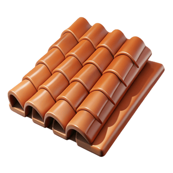 energetic majestic Roof tile clay shingle, NO BACKGROUND with Transparent Background. premium png