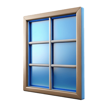 enchanting traditional Window pane double glazed unit, NO BACKGROUND with Transparent Background. studio quality png