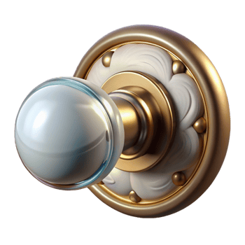 harmonious dazzling Door knob antique porcelain, NO BACKGROUND with Transparent Background. authentic png