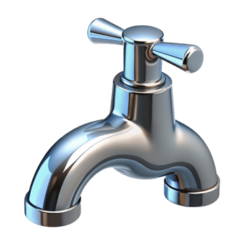 reflective immaculate Faucet chrome finish, NO BACKGROUND with Transparent Background. elite png