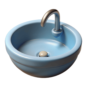 serene celebrated Sink porcelain basin, NO BACKGROUND with Transparent Background. png