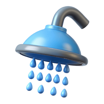 striking remarkable Shower head rainfall style, NO BACKGROUND with Transparent Background. png