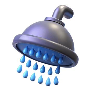 dramatic mysterious artistic Shower head rainfall style, NO BACKGROUND with Transparent Background. luxury png