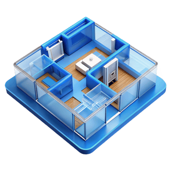 dreamy exquisite Architectural blueprint floor plan, NO BACKGROUND with Transparent Background. impeccable png