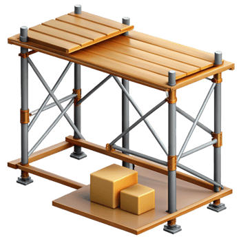stunning memorable Scaffolding frame and planks, NO BACKGROUND with Transparent Background. png