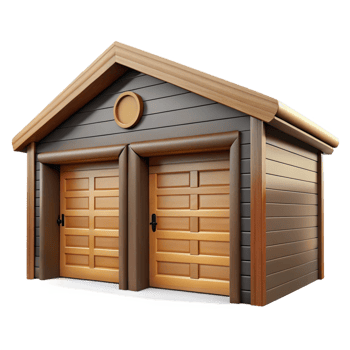 exquisite dramatic rustic Garage door, double, wooden, NO BACKGROUND with Transparent Background. detailed png