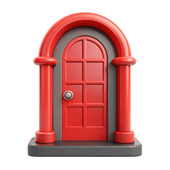 sumptuous unforgettable Front door, red, classic, NO BACKGROUND with Transparent Background. png
