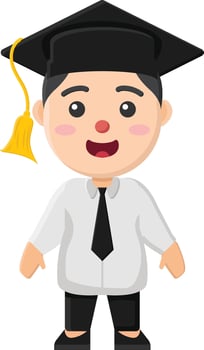 character academic diploma campus education uniform job collage graduation animation illustation art vector
