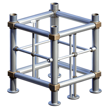 splendid gothic Scaffolding section, metal pipes, NO BACKGROUND with Transparent Background. museum quality png