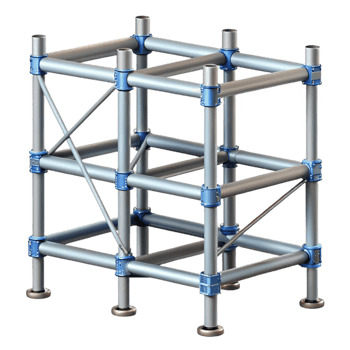 notable creative Scaffolding section, metal pipes, NO BACKGROUND with Transparent Background. refined png