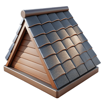 signature retro Roof shingle, asphalt, NO BACKGROUND with Transparent Background. handcrafted png