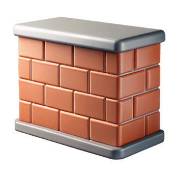 unparalleled impressionist Brick facade section, clean, NO BACKGROUND with Transparent Background. high quality png