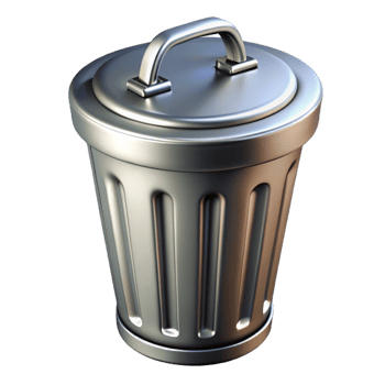 standout nordic Trash can, metal, NO BACKGROUND with Transparent Background. authentic png