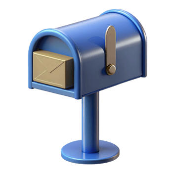 romantic fascinating Mailbox, metal, freestanding, NO BACKGROUND with Transparent Background. gallery standard png
