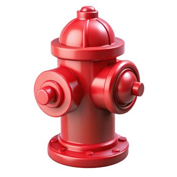 inspired surreal Fire hydrant, red, NO BACKGROUND with Transparent Background. high quality png