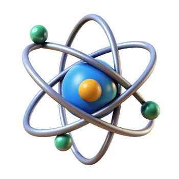 dazzling contemporary A single, atom with orbiting electrons. NO BACKGROUND with Transparent Background. luxury png