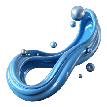 playful alluring A dynamic, flowing stream of water with bubbles. NO BACKGROUND with Transparent Background. precision png