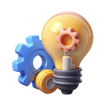elegant dreamy surreal An abstract representation of innovation with a light bulb and gears. NO BACKGROUND with Transparent Background. authentic png