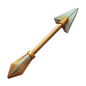 peaceful extraordinary A single, sharp elven arrow with intricate fletching, NO BACKGROUND with Transparent Background. studio quality png