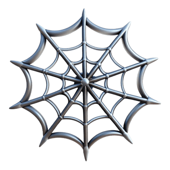 joyful hypnotic A single, intricate spider web glistening with dew, NO BACKGROUND with Transparent Background. ultra HD png