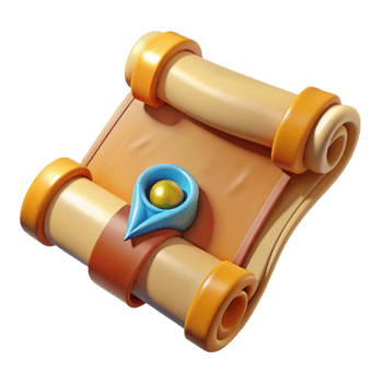 splendid industrial A single, ornate treasure map rolled up, NO BACKGROUND with Transparent Background. fine detail png