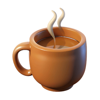 inspired industrial A coffee mug with steam rising. NO BACKGROUND with Transparent Background. exclusive png