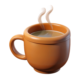 pristine mysterious impressionist A coffee mug with steam rising. NO BACKGROUND with Transparent Background. impeccable png