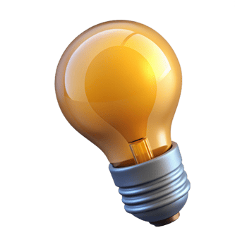 joyful spectacular A light bulb with a glowing filament. NO BACKGROUND with Transparent Background. impeccable png